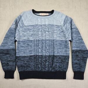 Vintage Campus Sweater Mens Large Ombre Grandpacore Preppy Beachy 90s Acrylic